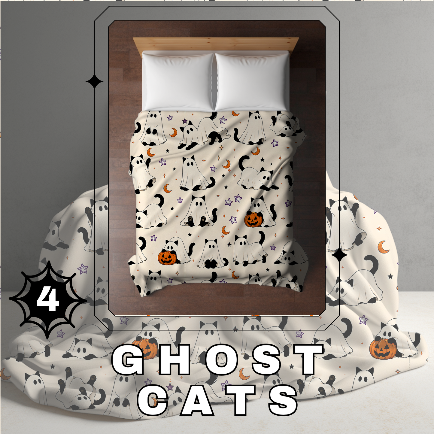 Blanket Halloween #4 - Ghost Cats - PREORDER ends 7/25
