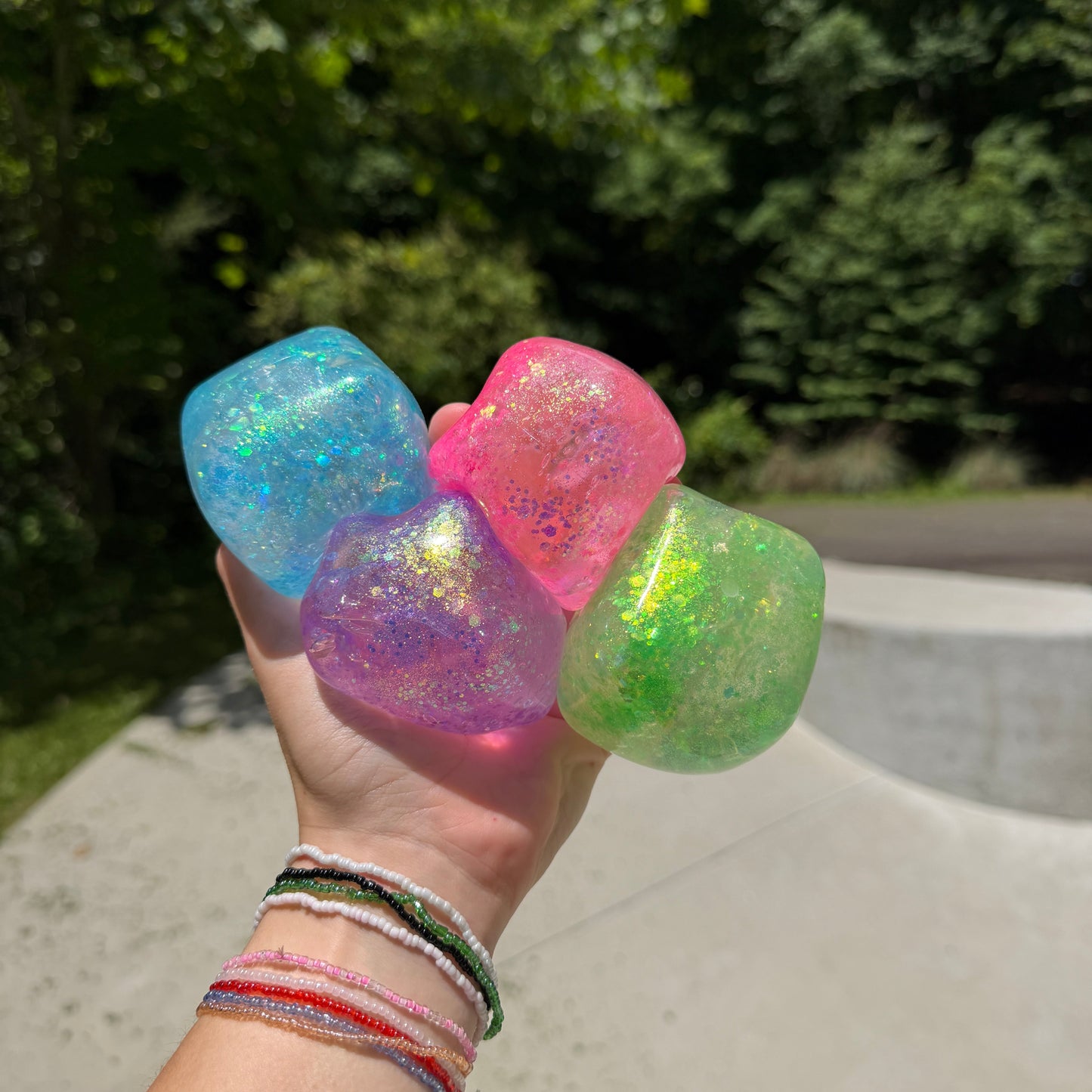 Squishy Toy - Quick Squeeze Glitter Cube