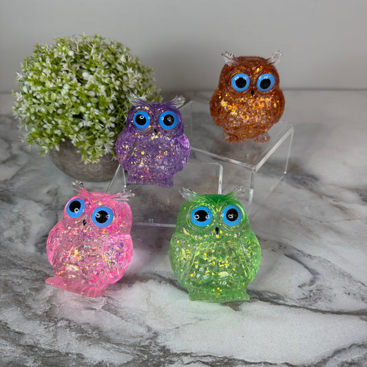 Squishy Toy - Owl, Glitter