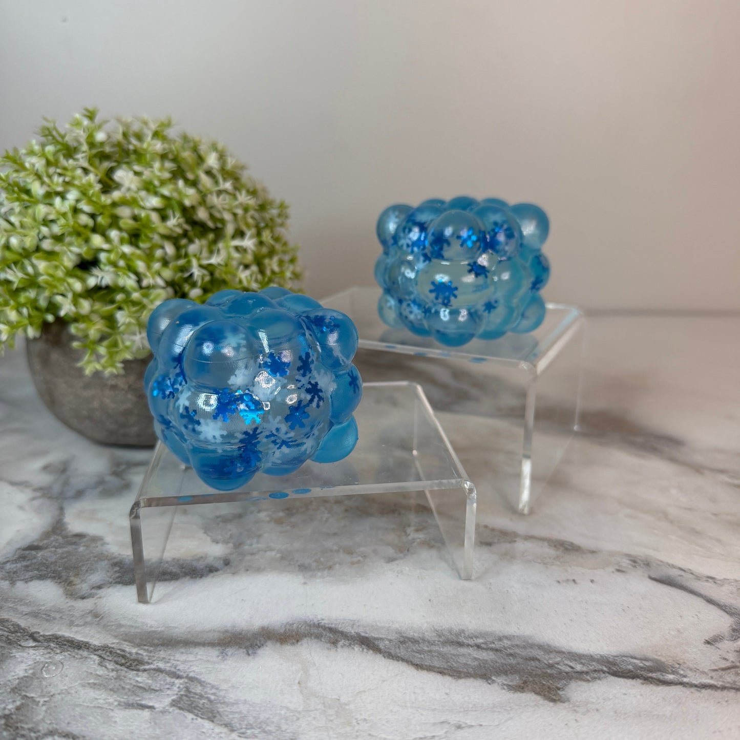 Squishy Toy - Blue Snowflake Nine Cube