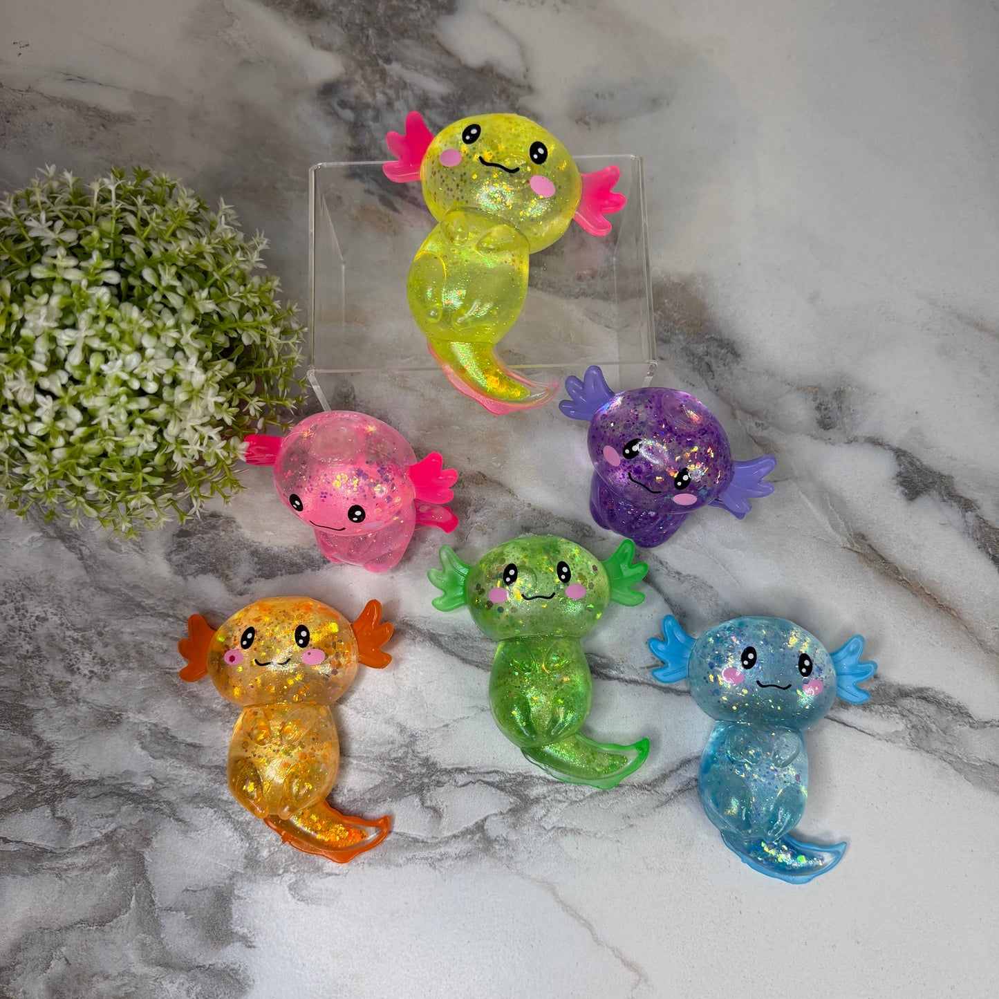 Squishy Toy - Axolotl Glitter