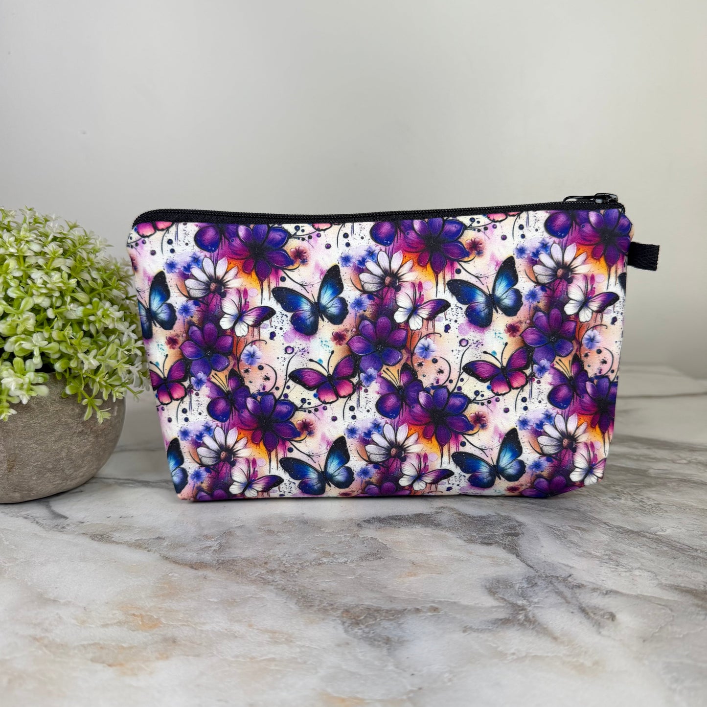 Pouch - Butterfly Purple Floral