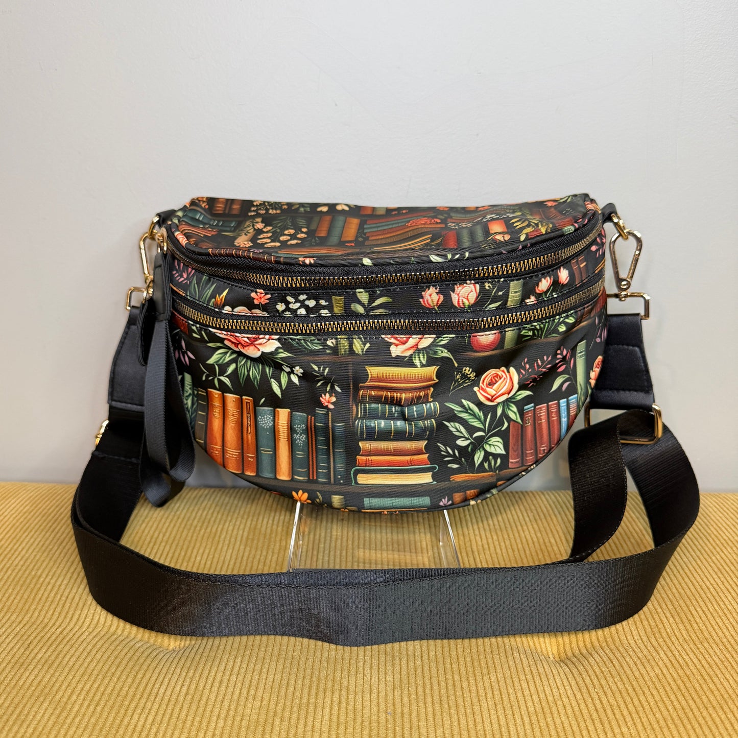 The Roni Nylon Crossbody - Book Shelf Floral Rose