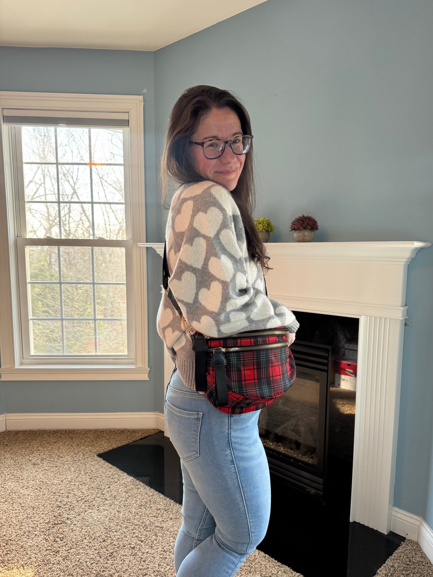 The Roni Nylon Crossbody - Red Plaid
