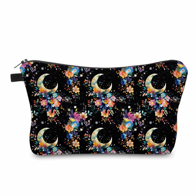 Pouch - Floral Moon on Black