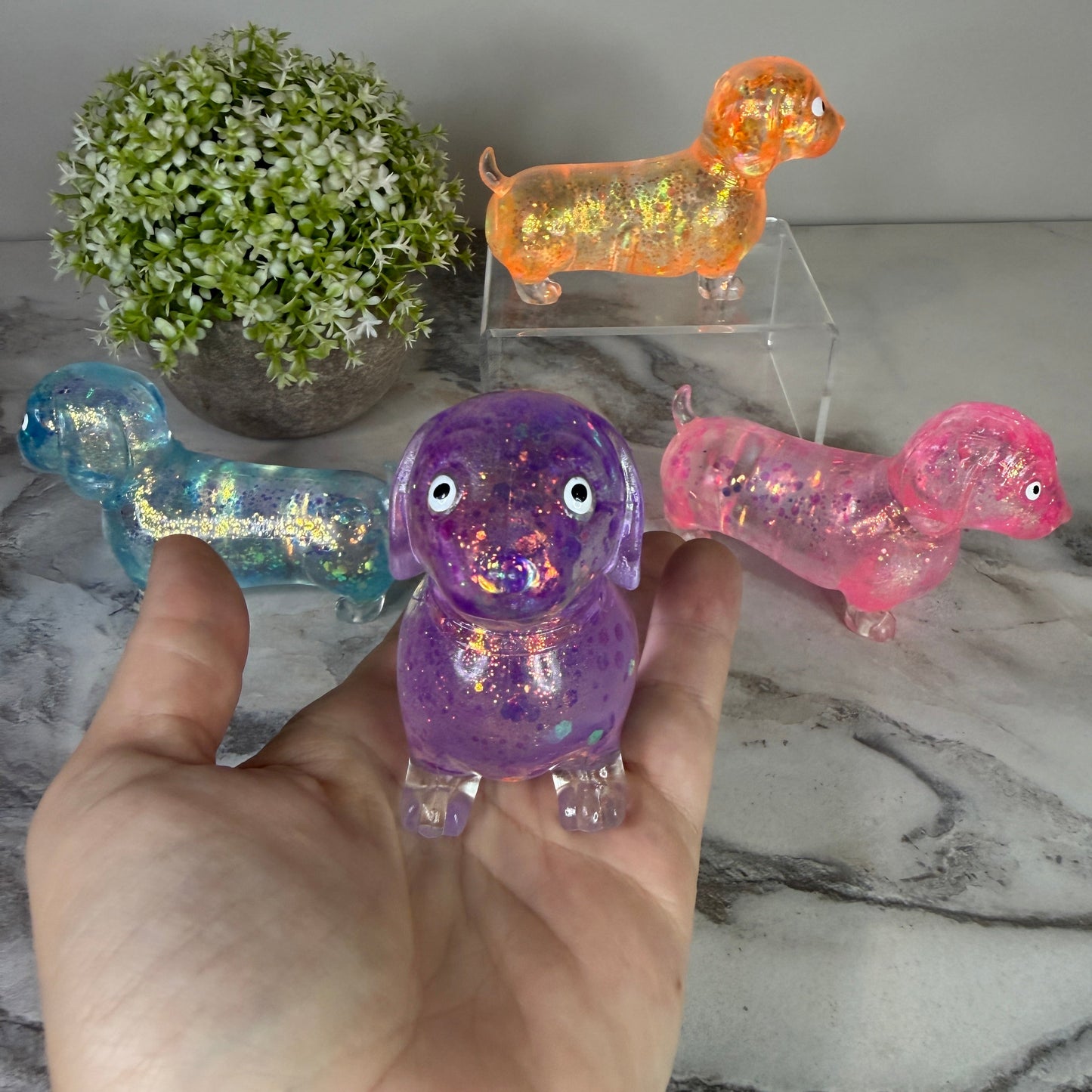 Squishy Toy - Glitter Weiner Dog