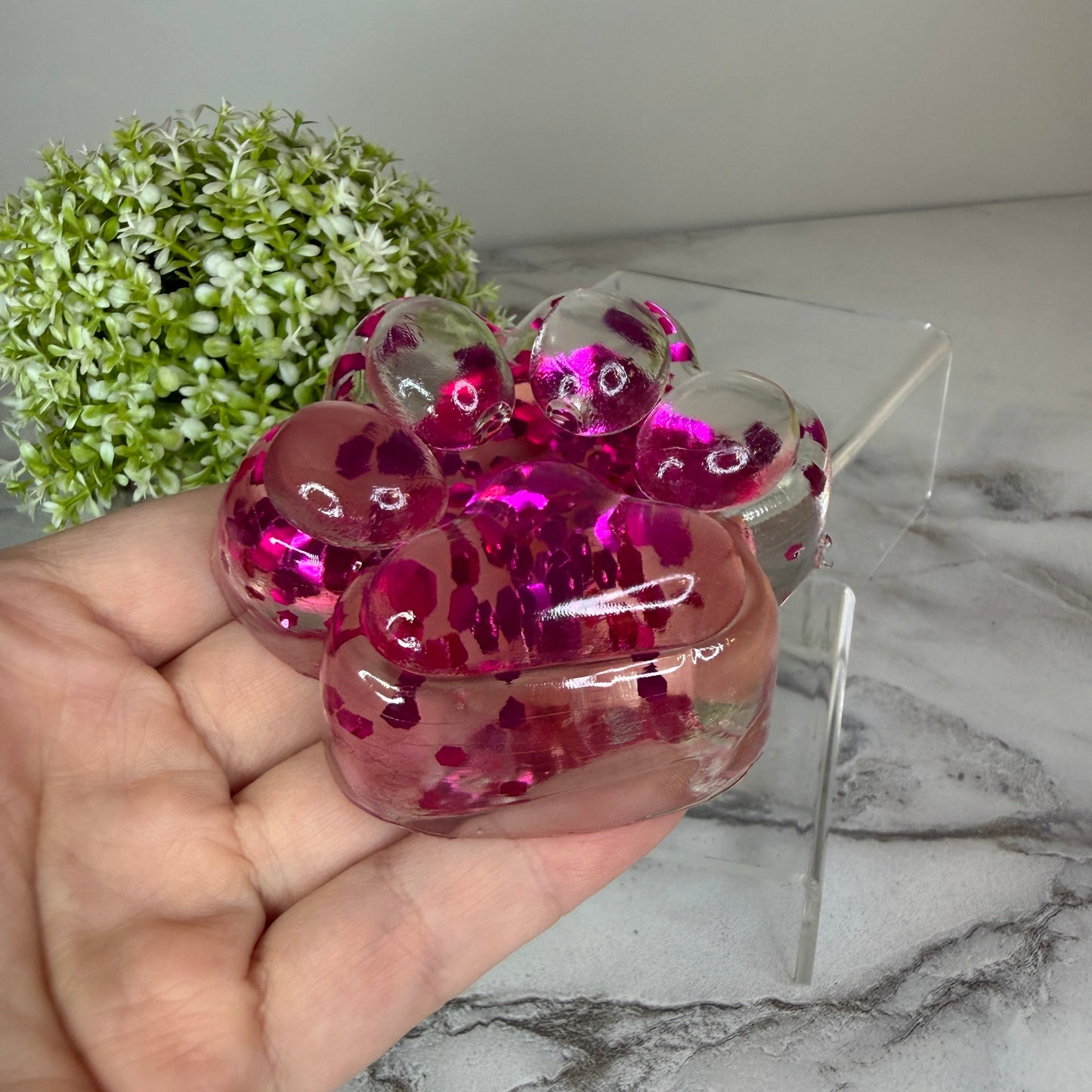 Squishy Toy - Paw Print, Glitter