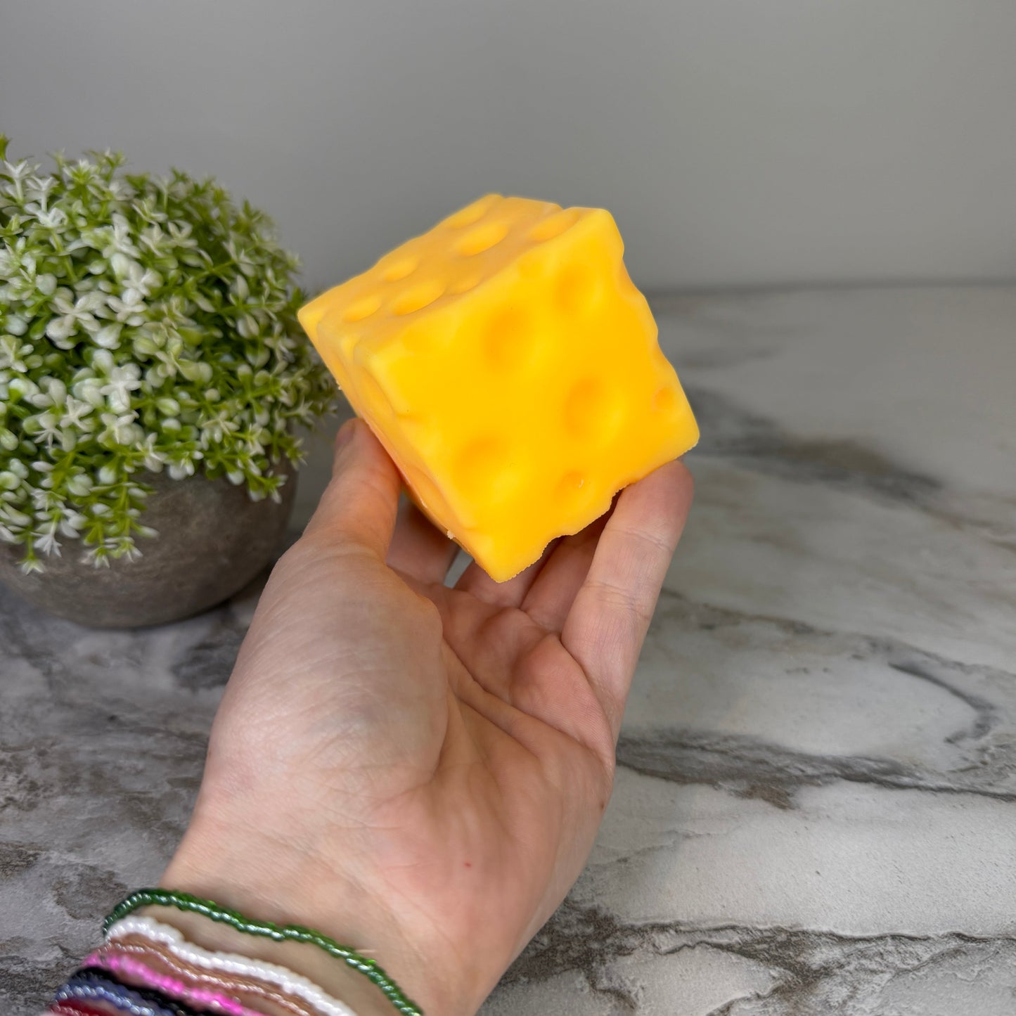 Stress Squishy Toy - Cheese Cube, Medium