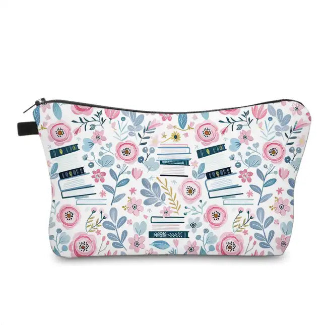 Pouch - Book, Floral Pink
