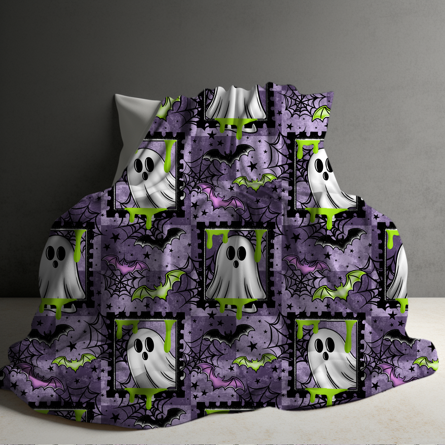 Blanket Halloween #22 - Purple Frame Ghosts - PREORDER ends 7/25