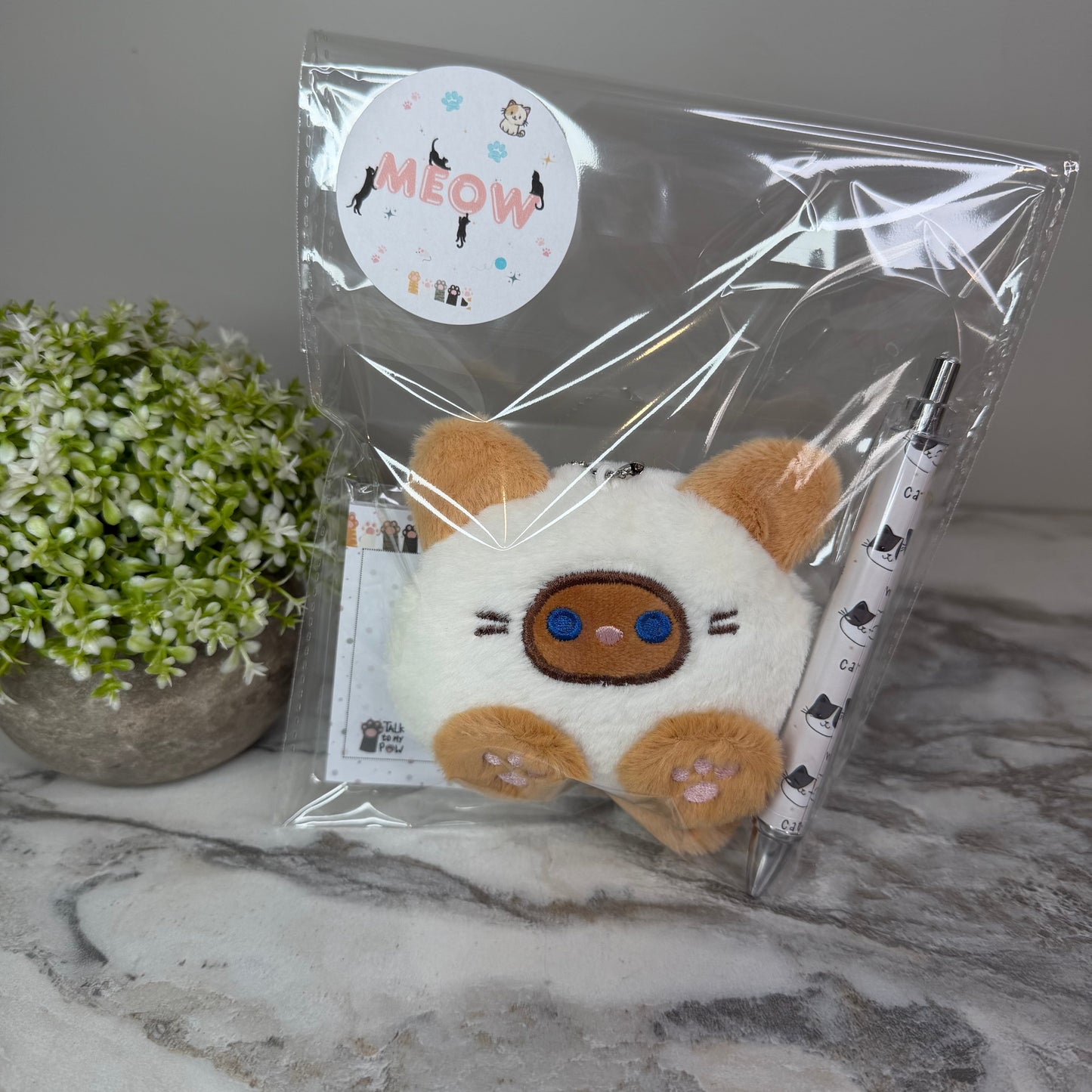 Bundled Set - Cat Pom, Sticky, & Pen