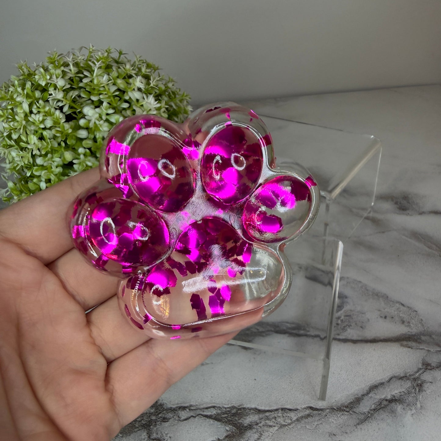 Squishy Toy - Paw Print, Glitter