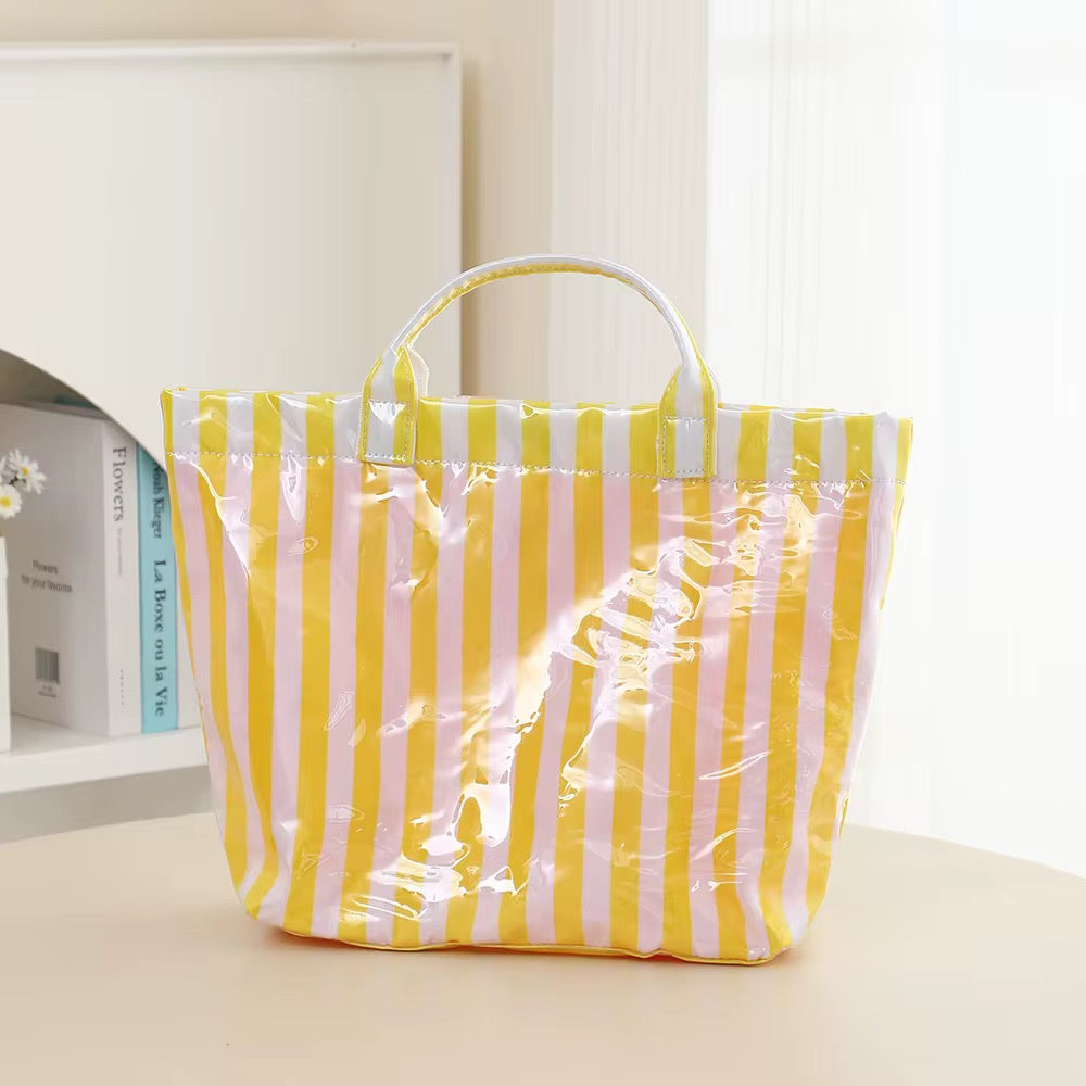 April Vinyl Tote Bag - Stripes