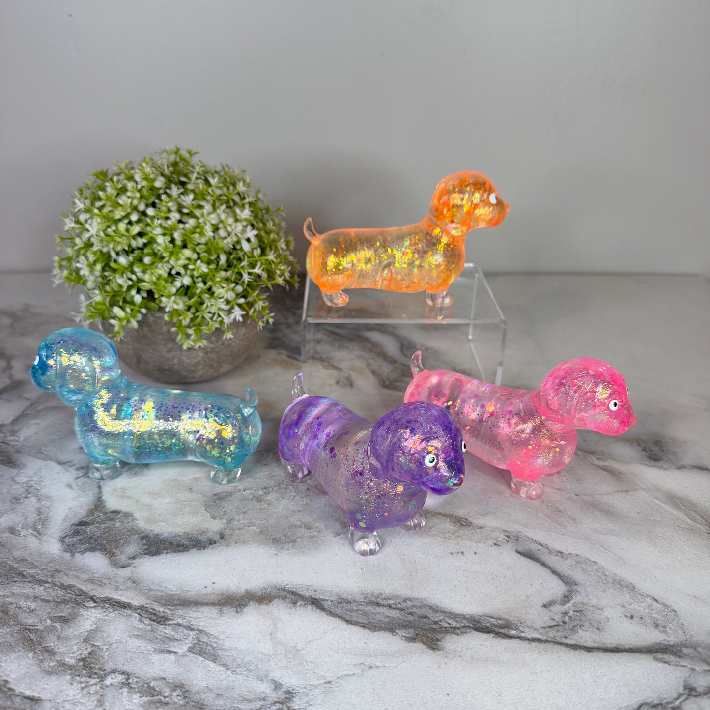 Squishy Toy - Glitter Weiner Dog