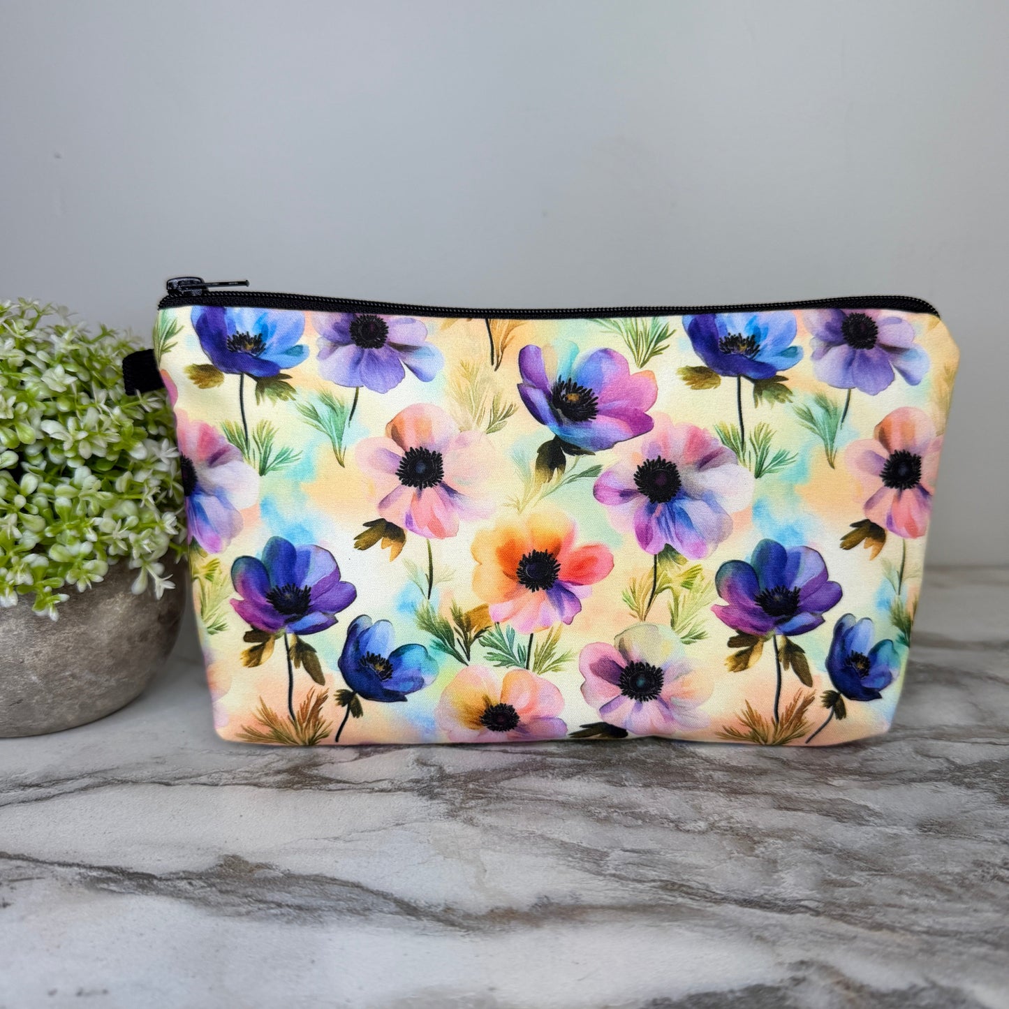 Pouch - Floral Watercolor Poppy