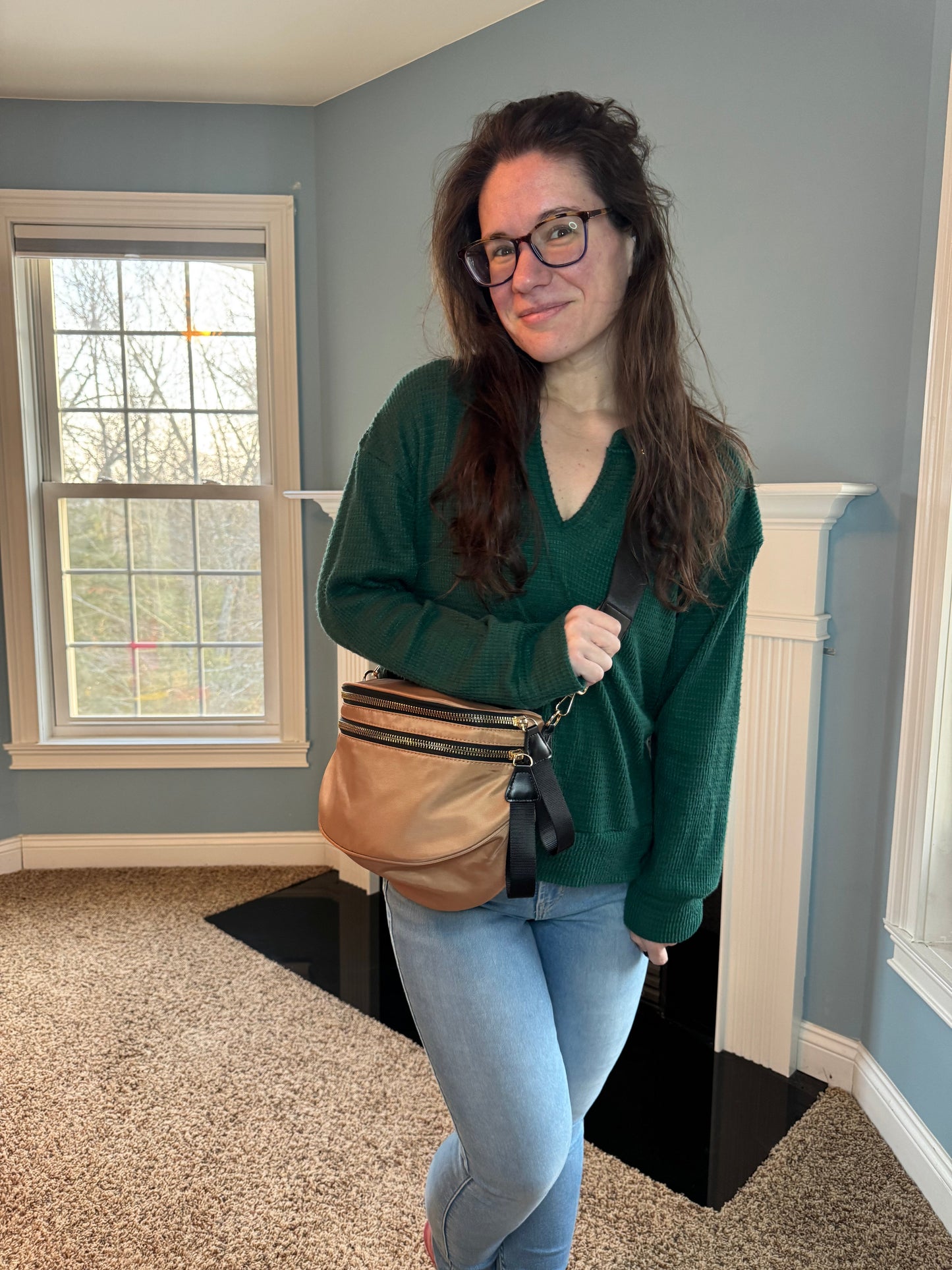 The Roni Nylon Crossbody - Bronze + Black