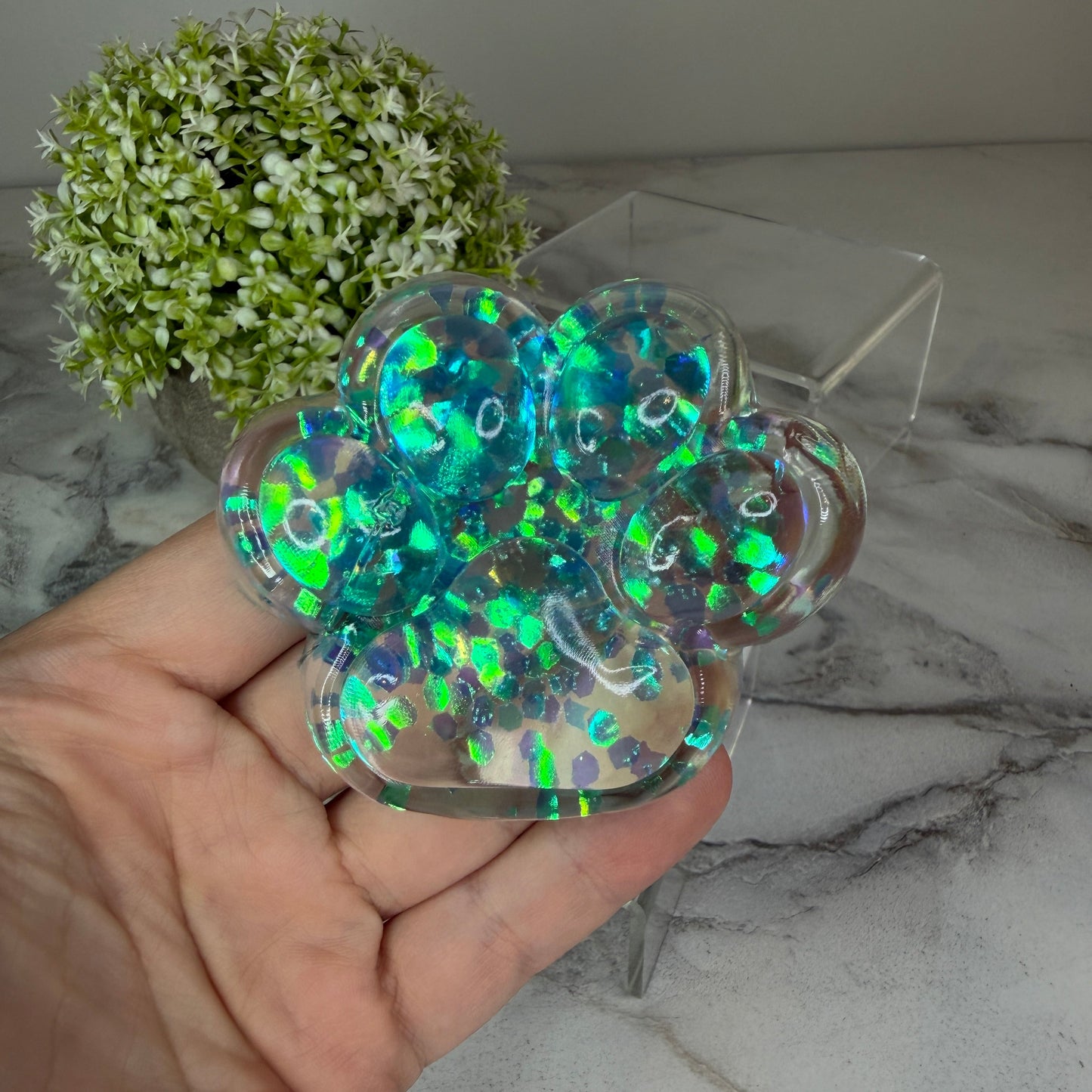 Squishy Toy - Paw Print, Glitter