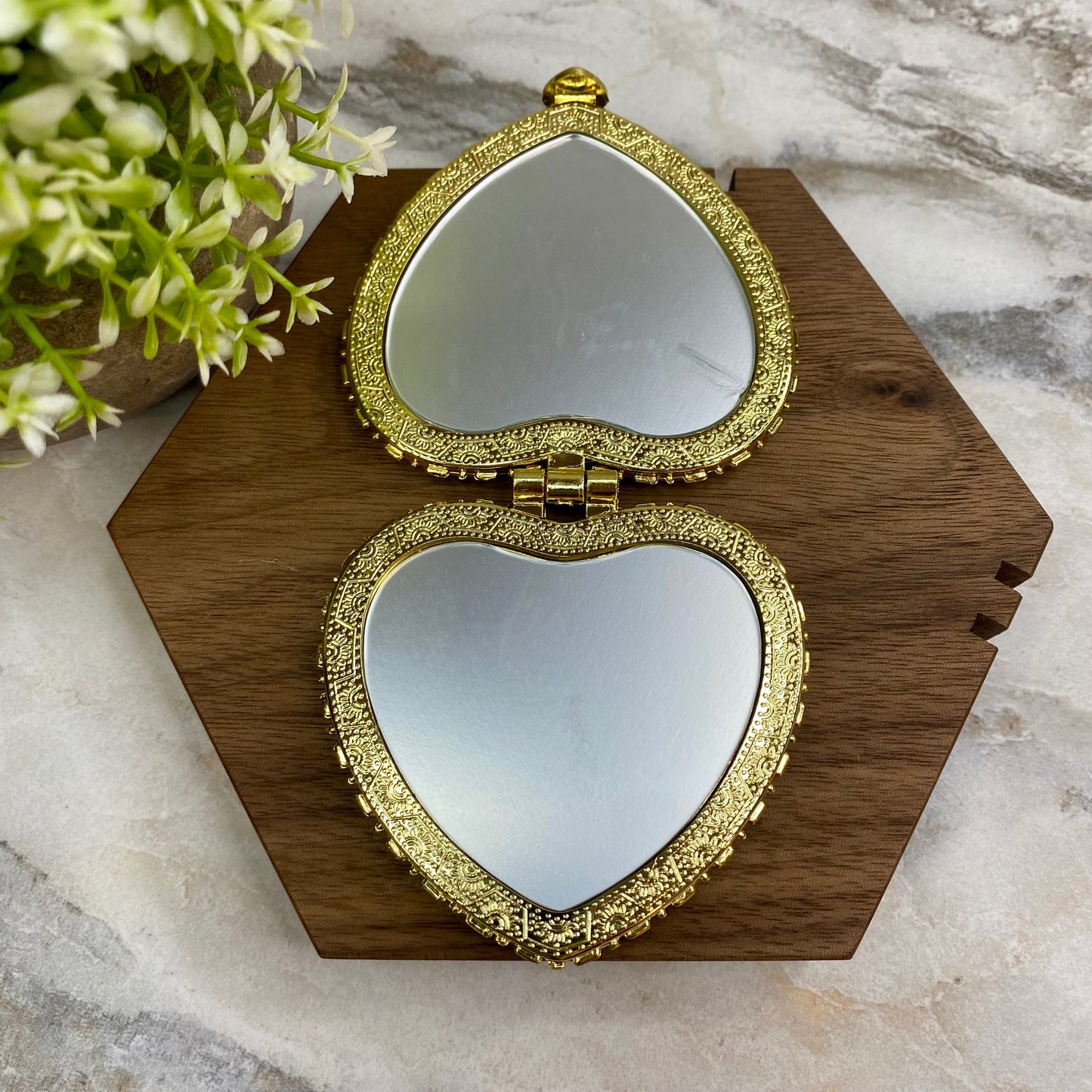 Compact Mirror - Blue Floral (by shape)