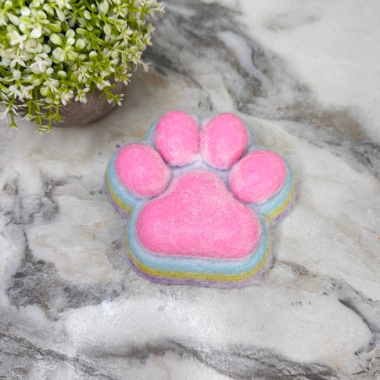 Squishy Toy - Giant Paw Taba - Rainbow Pink Paw