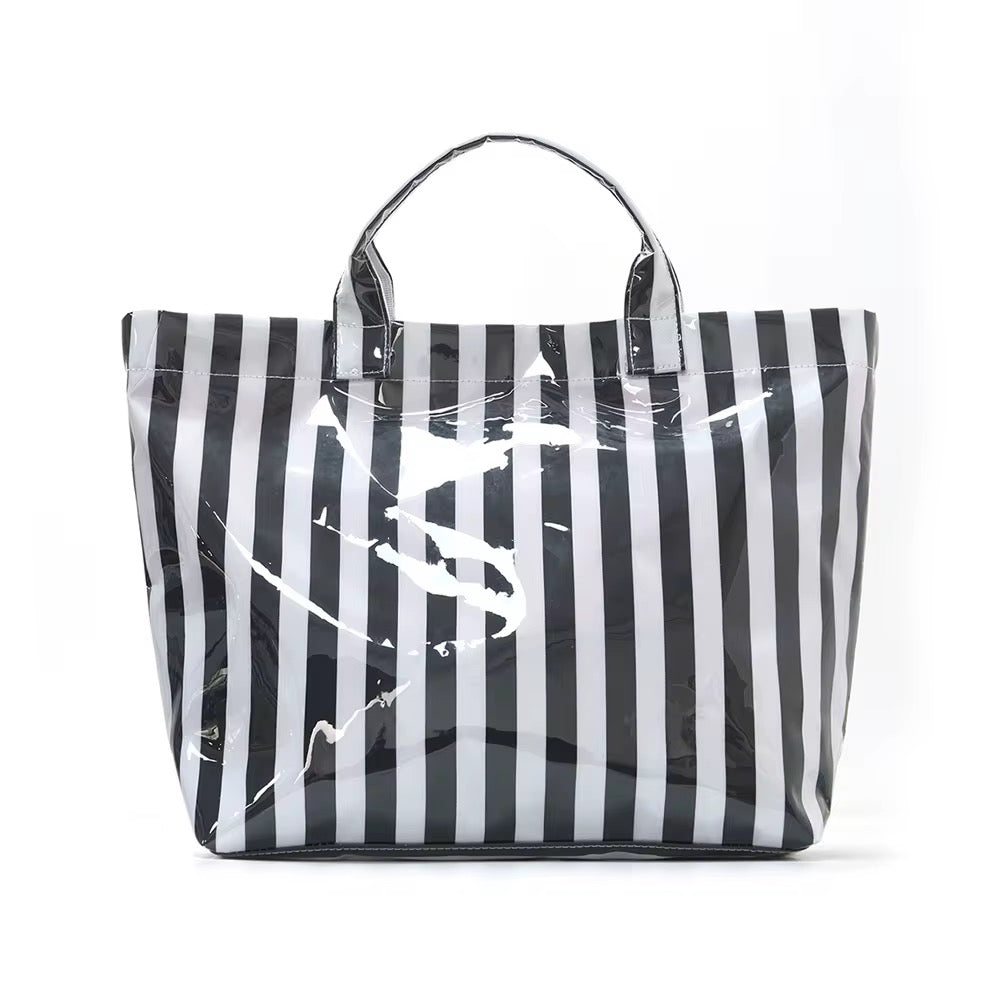 April Vinyl Tote Bag - Stripes