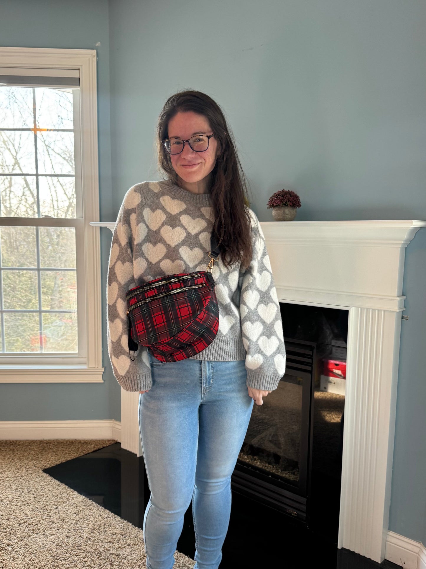 The Roni Nylon Crossbody - Red Plaid