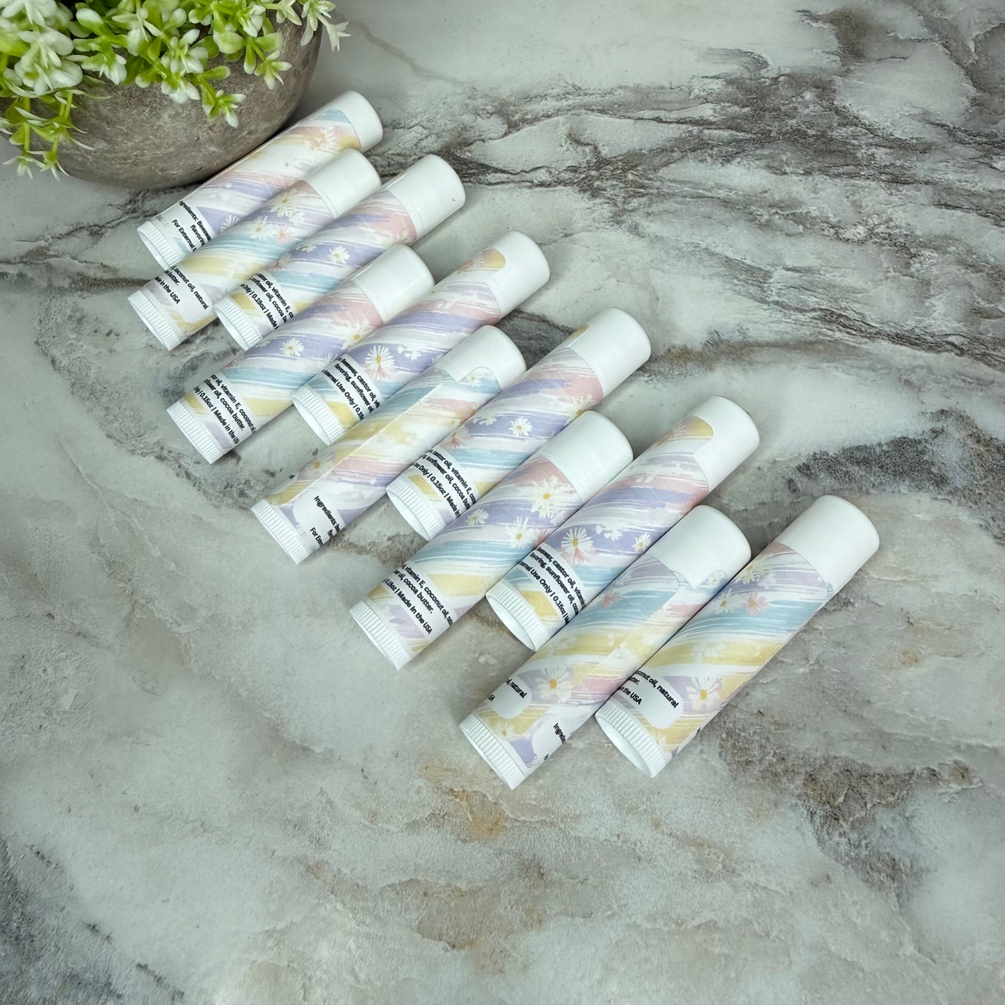 Lip Balm - Stripe Floral Daisy
