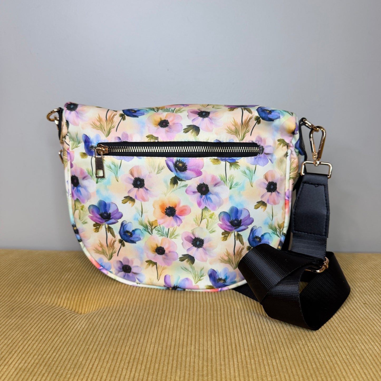 The Roni Nylon Crossbody - Watercolor Poppy Floral