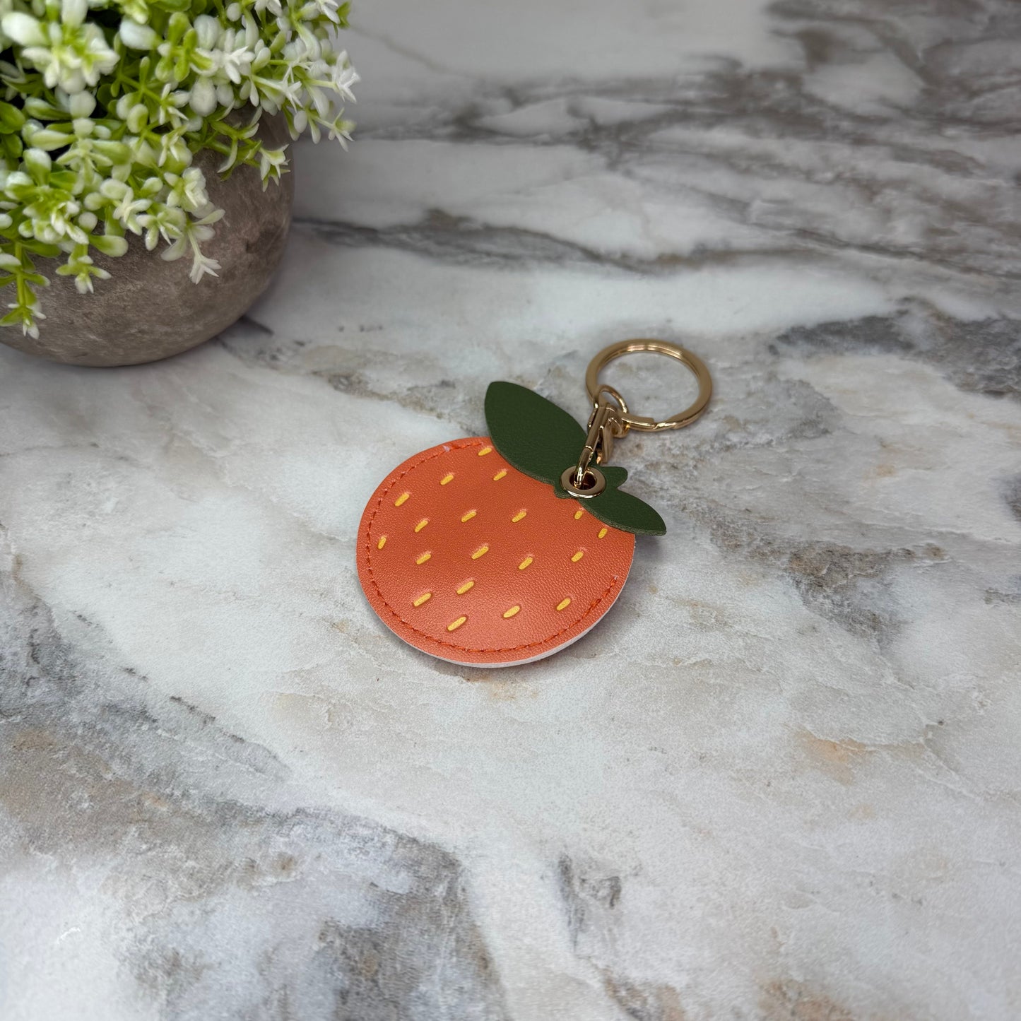 Keychain - Faux Leather Fruit