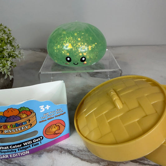 Squishy Toy - Viral Dumpling, Quick Squeeze Glitter - Mint