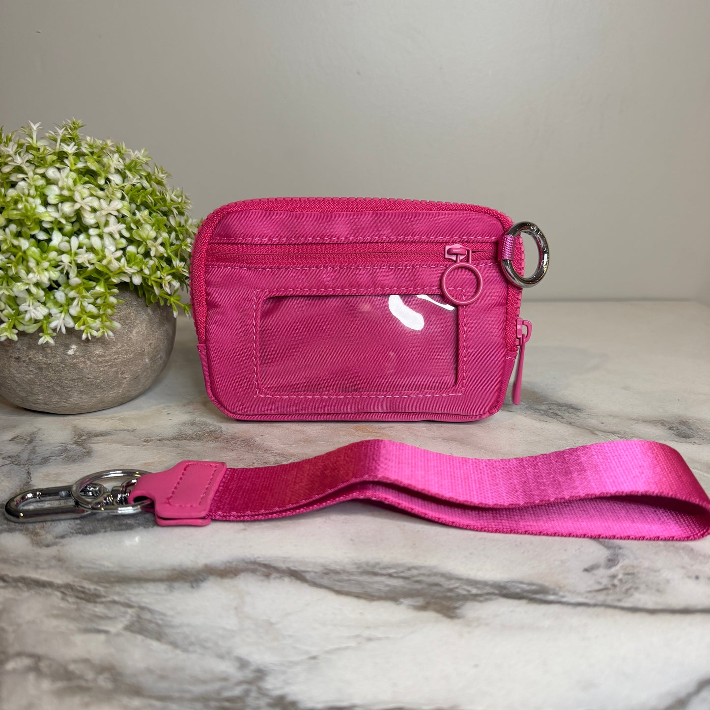 Rue - Nylon Wristlet Wallet - Hot Pink
