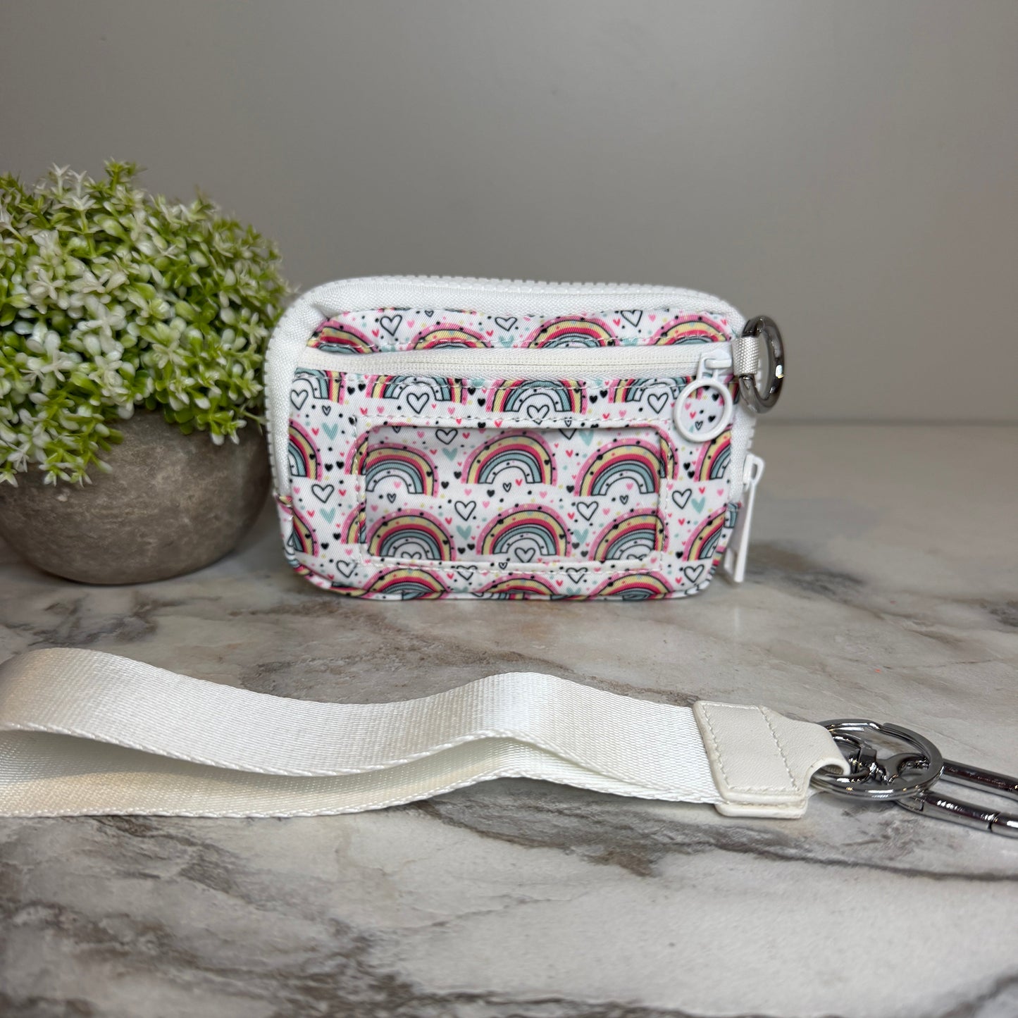 Rue - Nylon Wristlet Wallet - Rainbow Heart