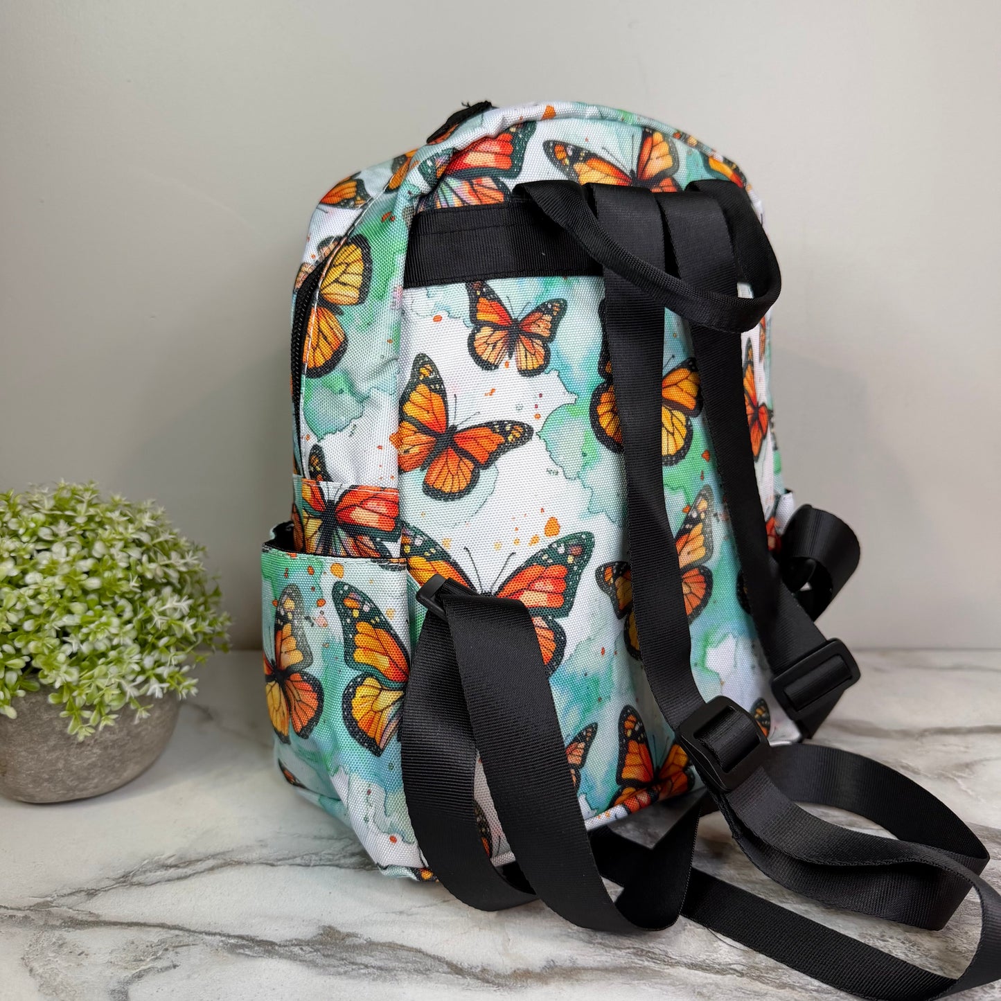 Mini Backpack - Butterfly Orange Teal