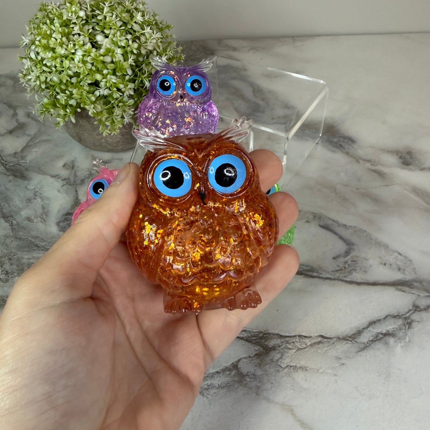 Squishy Toy - Owl, Glitter