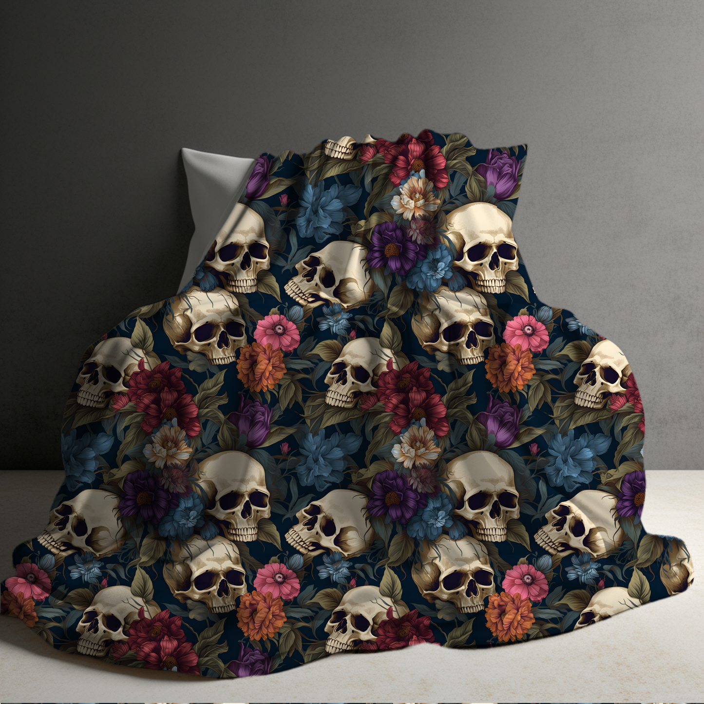 Blanket Halloween #9 - Floral Skull - PREORDER ends 7/25