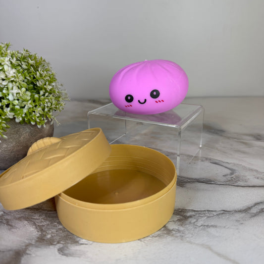 Squishy Toy - Viral Dumpling, Solid Purpley Pink