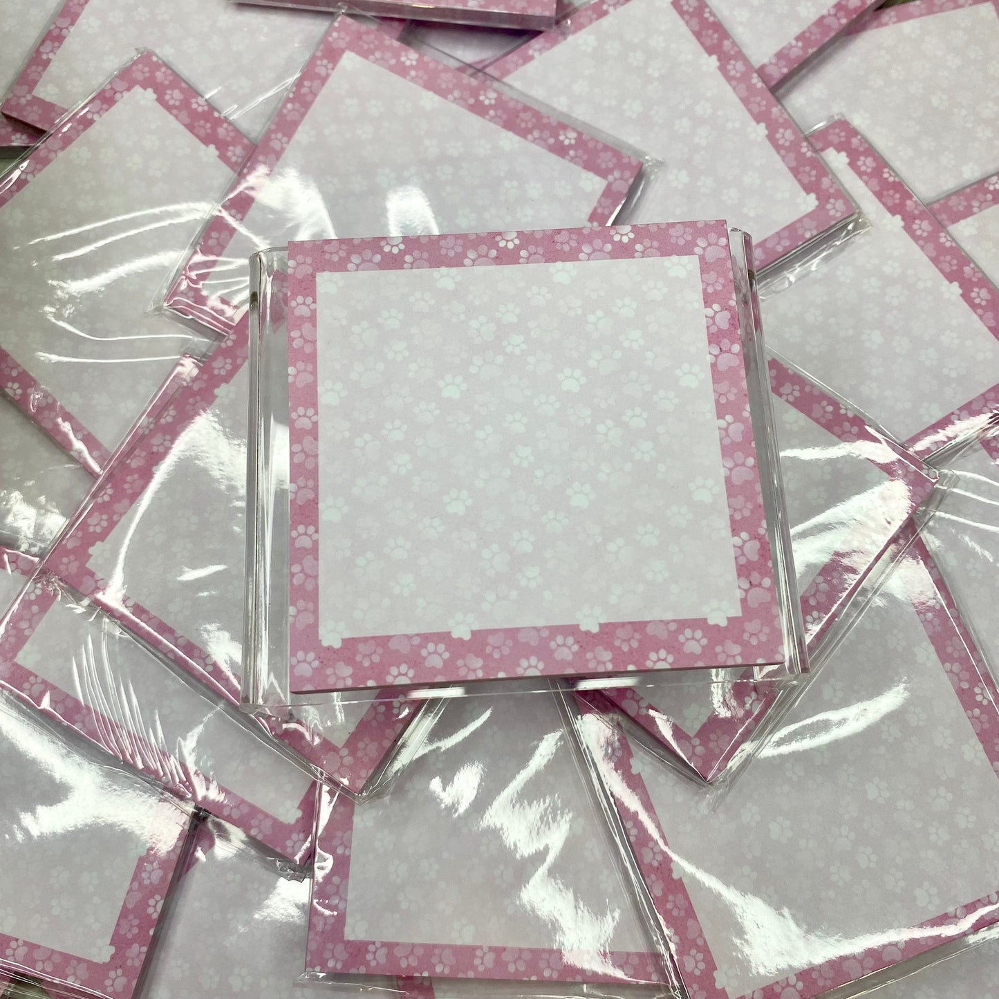 The Sticky Note Collection - Pink Dog Paw Prints