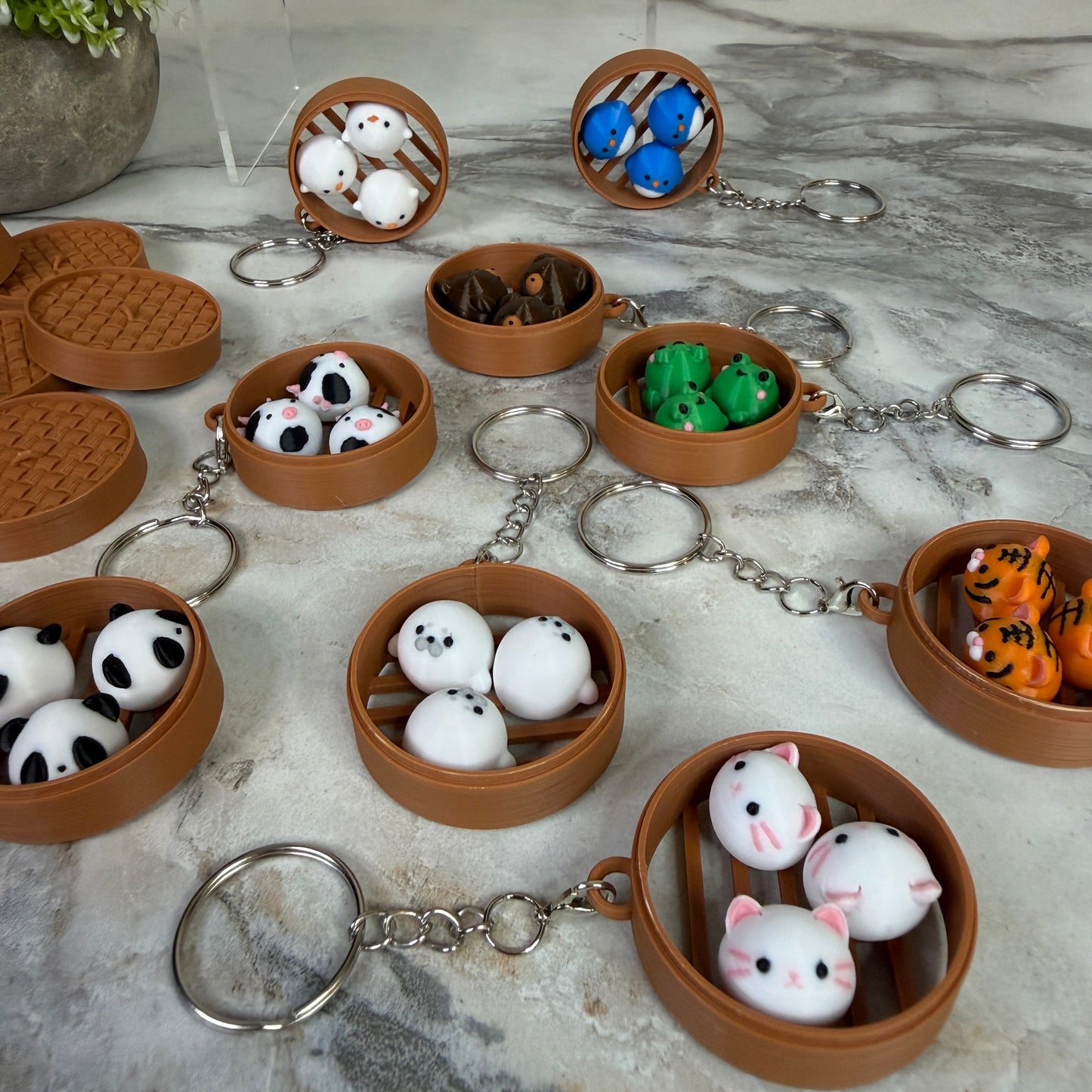 Keychain Figurine - Animal Dumpling Trio