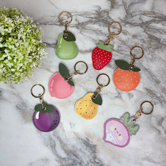 Keychain - Faux Leather Fruit