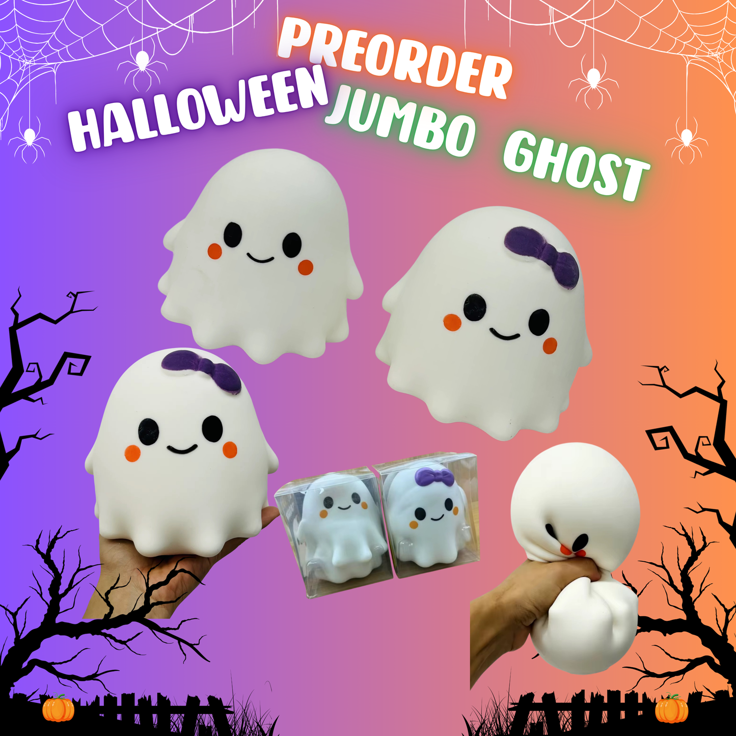 Squishy Toy - Halloween Jumbo Ghost - PREORDER