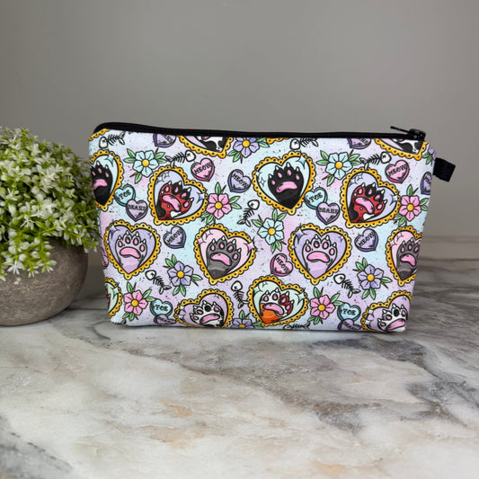 Pouch - Cat, Paw Heart Meow Pastel