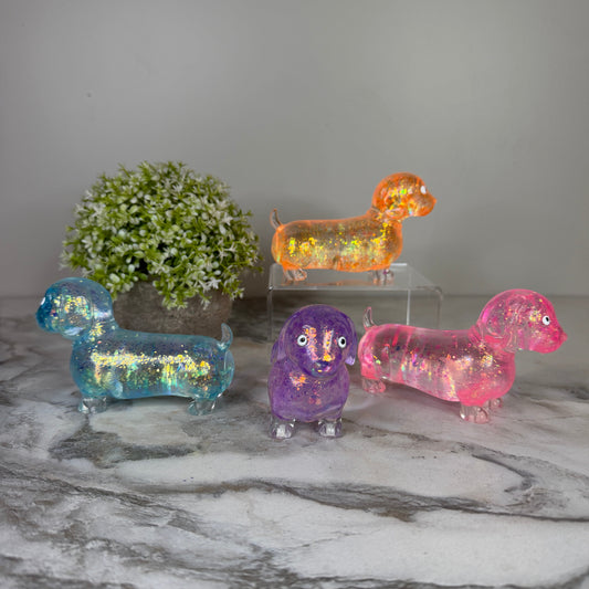 Squishy Toy - Glitter Weiner Dog