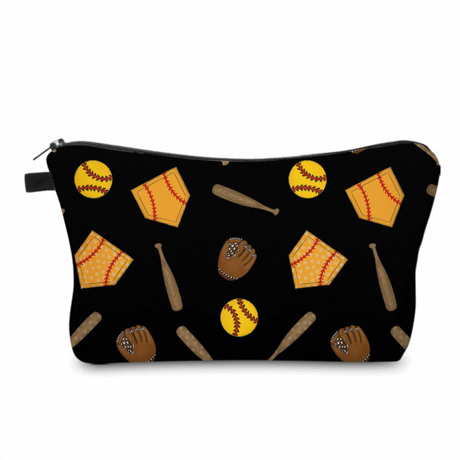 Pouch - Softball on Black