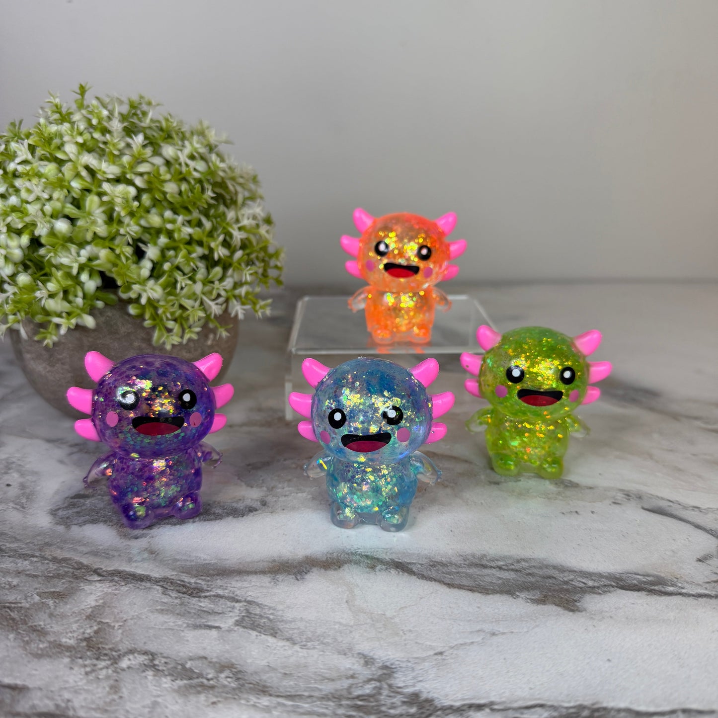 Squishy Toy - Baby Axolotl Glitter