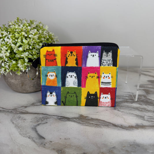 Mini Pouch - Cat Squares