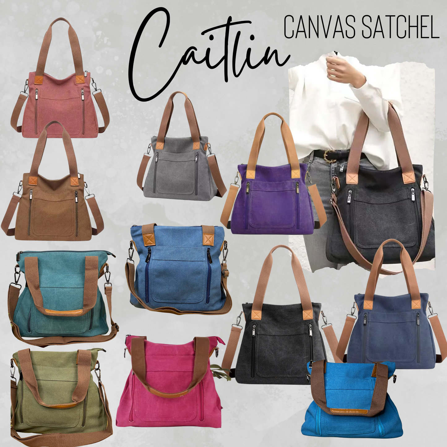 Caitlin - Canvas Satchel