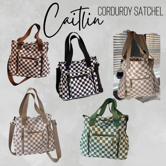 Caitlin Handbag - Corduroy Checker