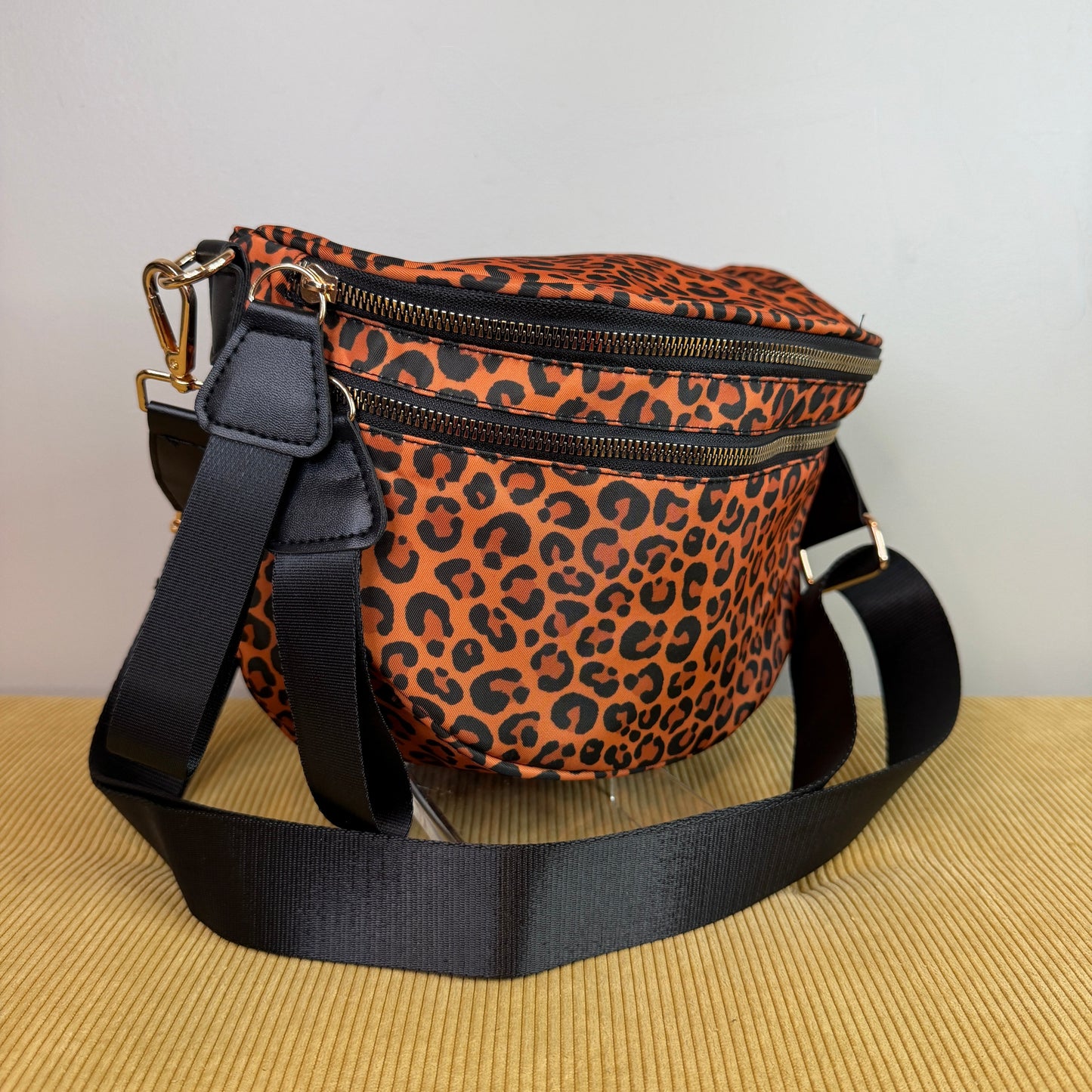 The Roni Nylon Crossbody - Caramel Animal