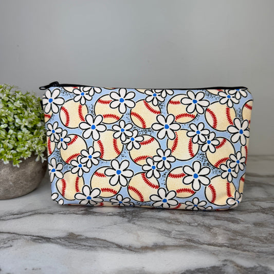Pouch - Baseball Floral Daisy