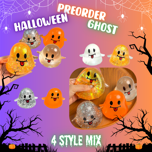Squishy Toy - Halloween Glitter Ghost - PREORDER