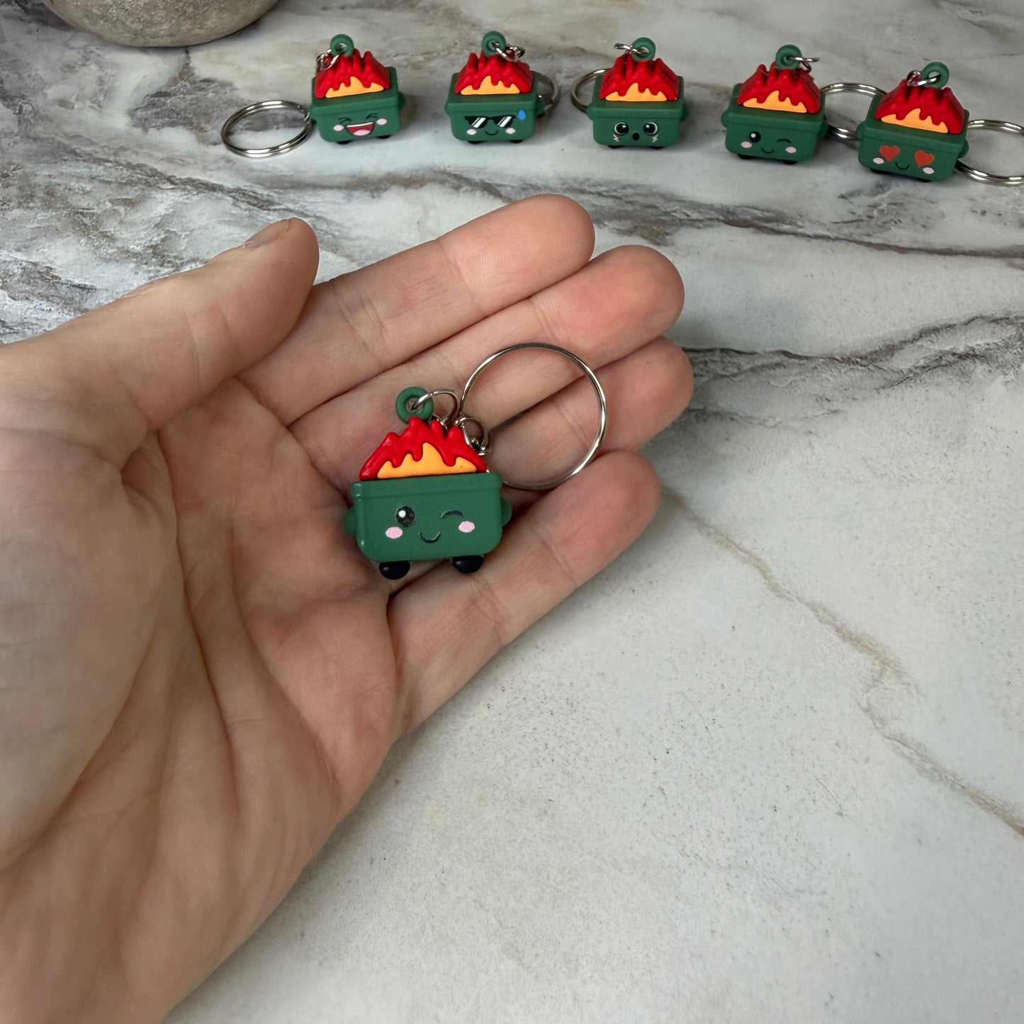 Keychain Figurine - Dumpster Fire Cute Faces